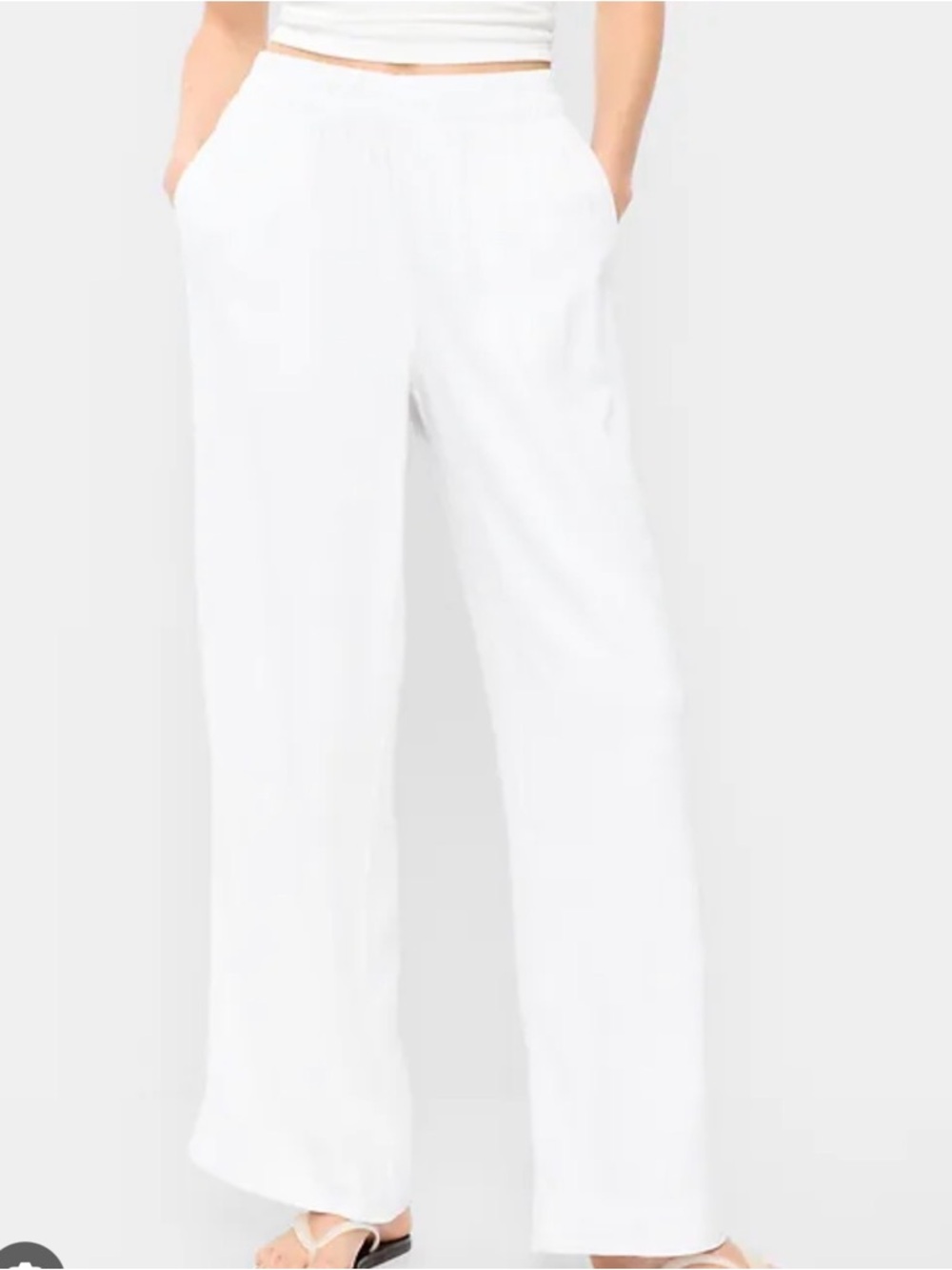 NWT OLD NAVY WIDE LEG LINEN PANTS SIZE MEDIUM